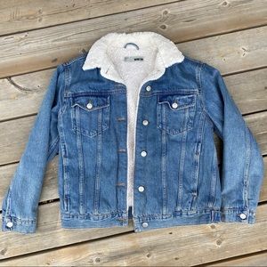 TopShop Moto Sherpa Denim Jacket
